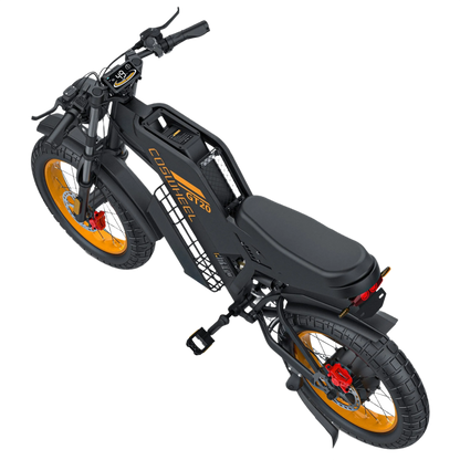 COSWHEEL GT20 MAX Black electric bike with orange rims on a white background