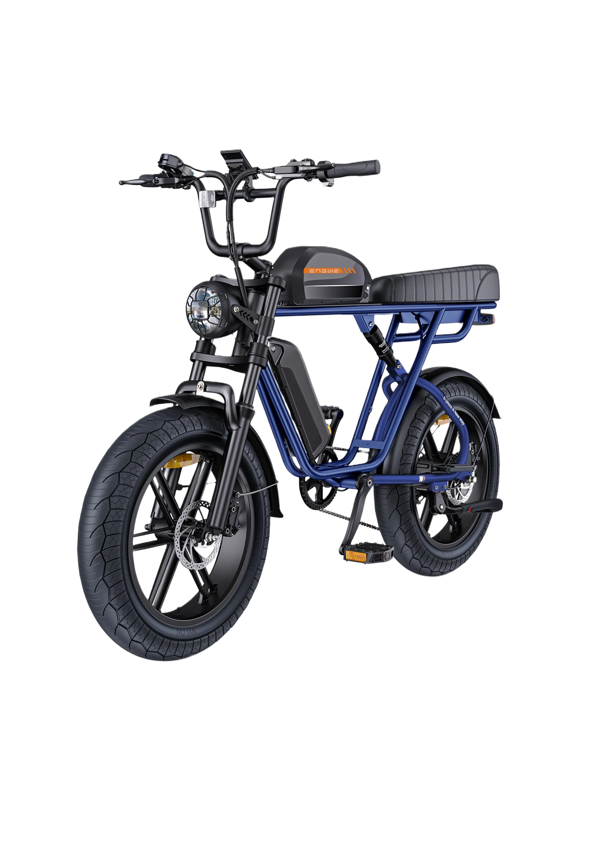 ENGWE M1 Yellow electric bike with a brown seat on a white background