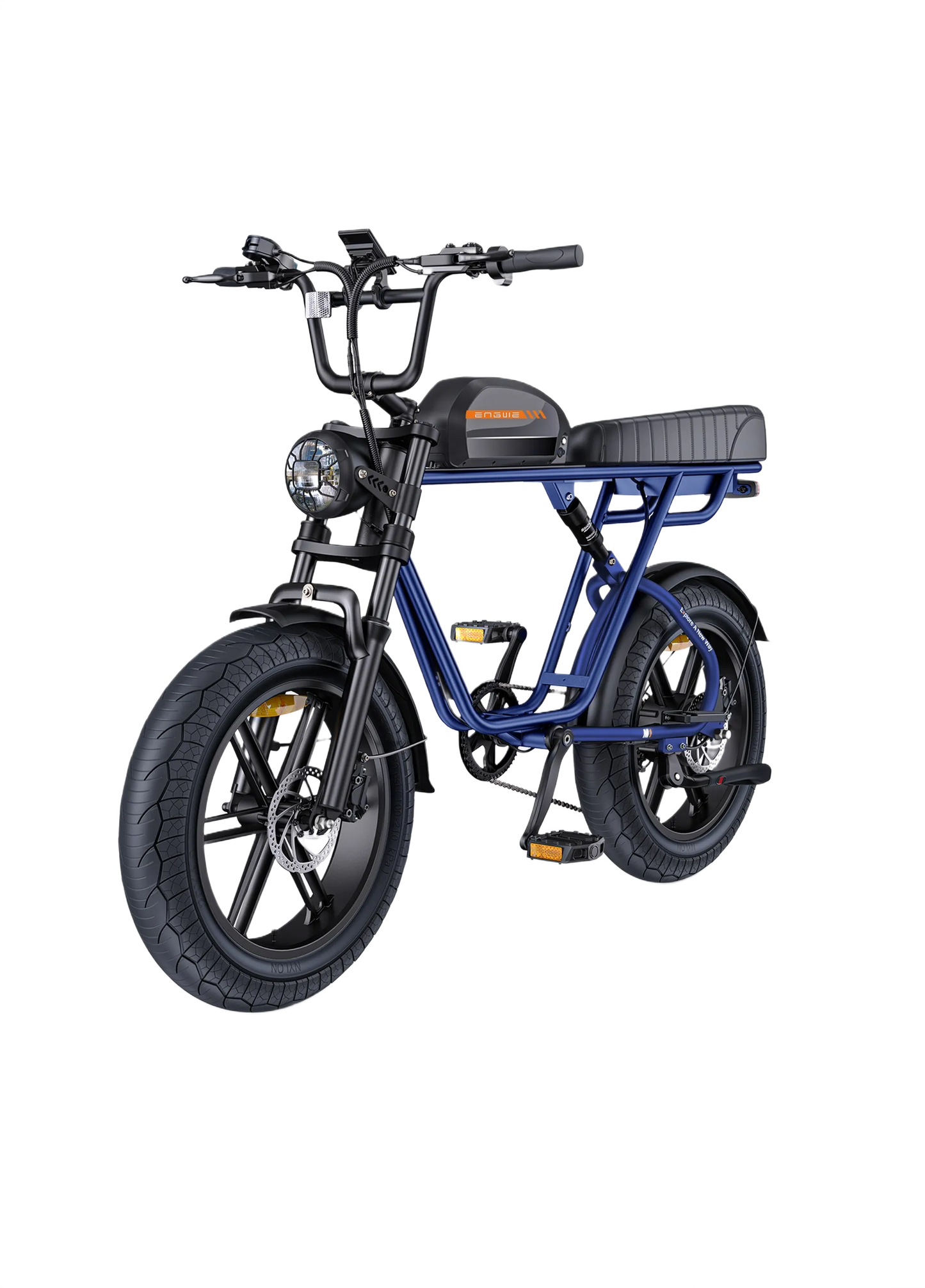 ENGWE M1 Yellow electric bike with a brown seat on a white background