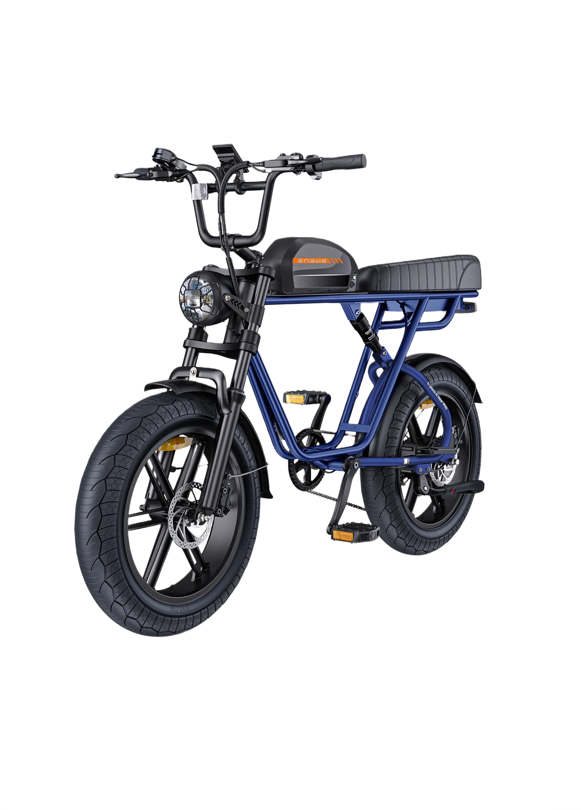 ENGWE M1 Yellow electric bike with a brown seat on a white background