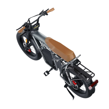 COSWHEEL CT20 electric bike with a brown seat on a white background